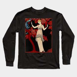 Fashion Illustartion - L'Arbre de science: Robe du soir de Doeuillet (1914) by George Barbier Long Sleeve T-Shirt